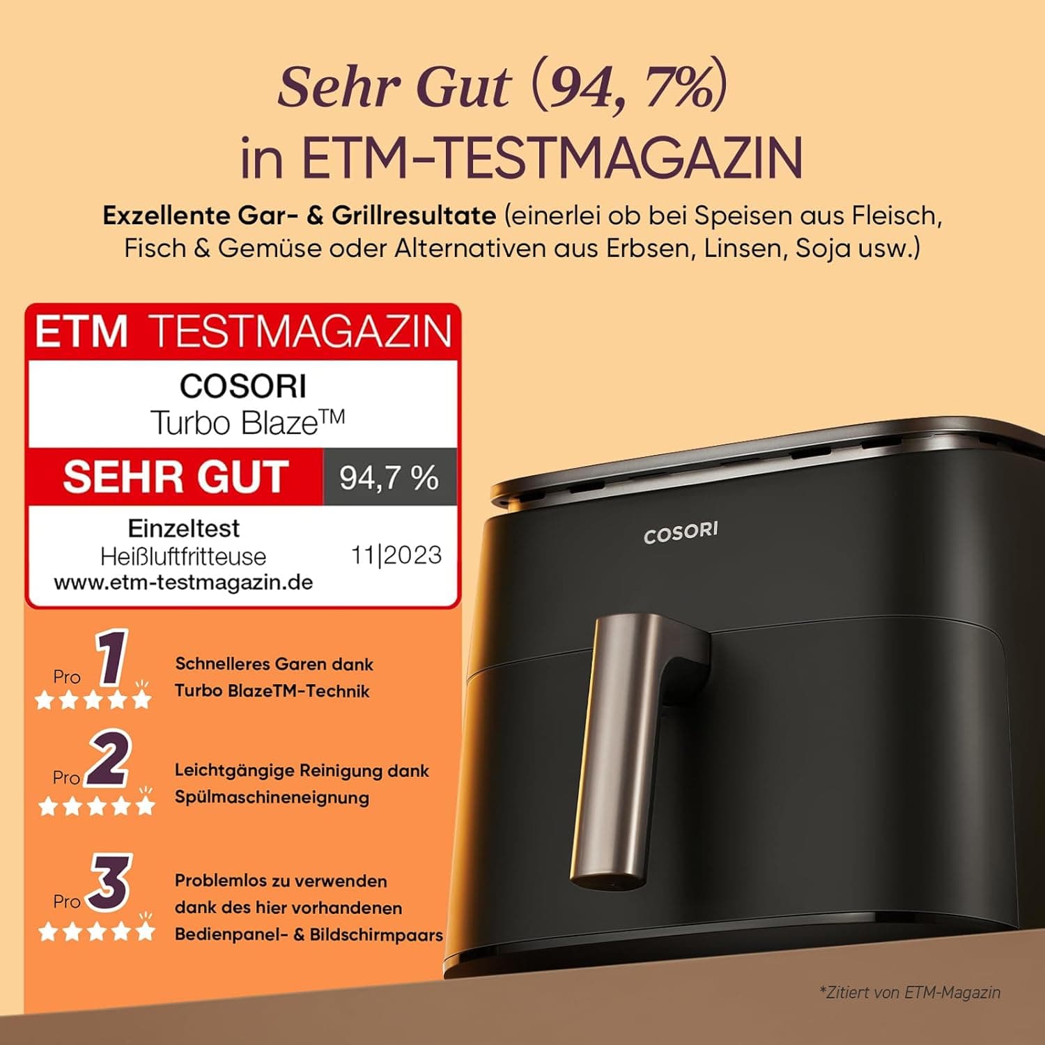Cosori Turboblaze Heißluftfritteuse 6L