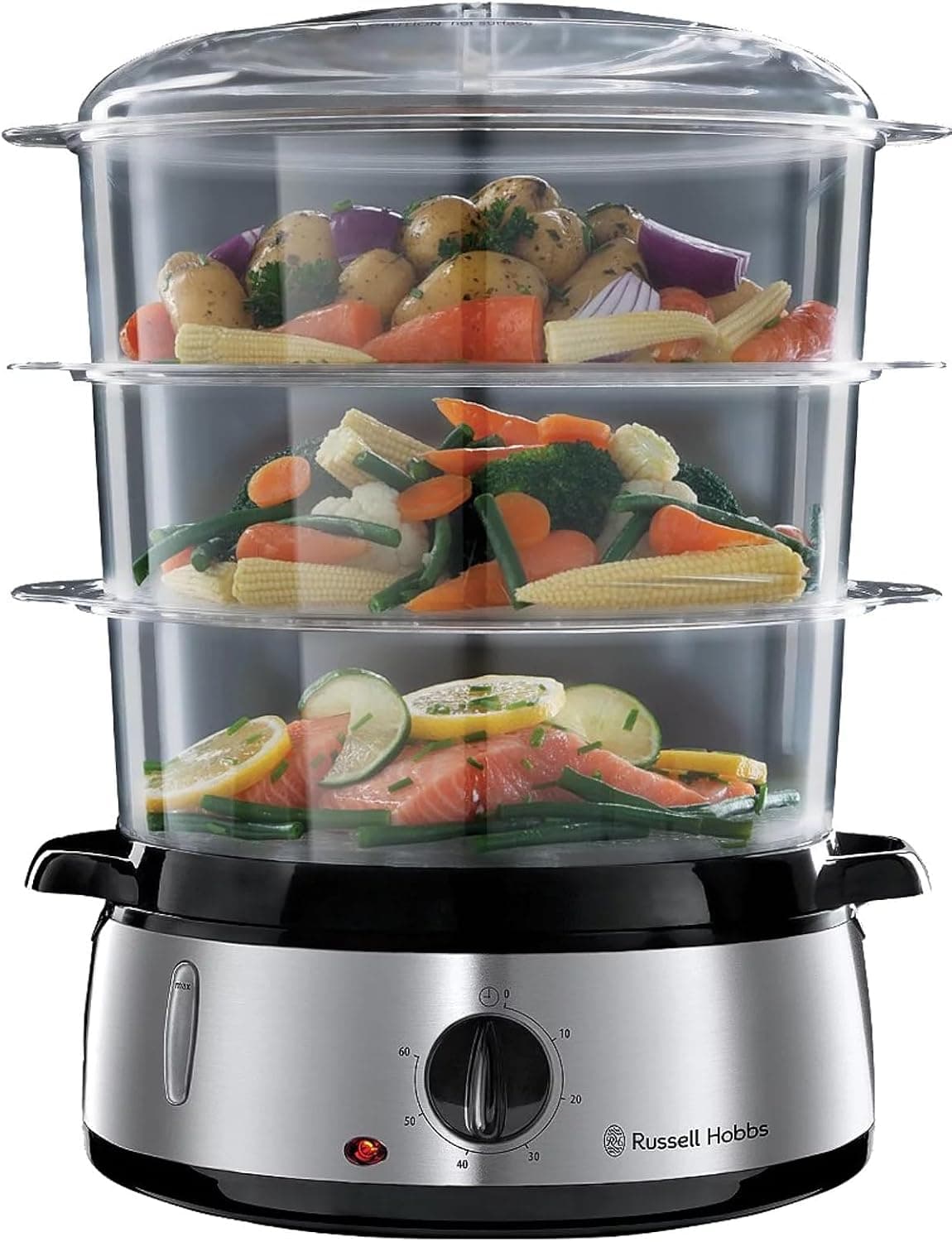 Russell Hobbs Dampfgarer 9,0l mit 3 Behältern und Reisschale