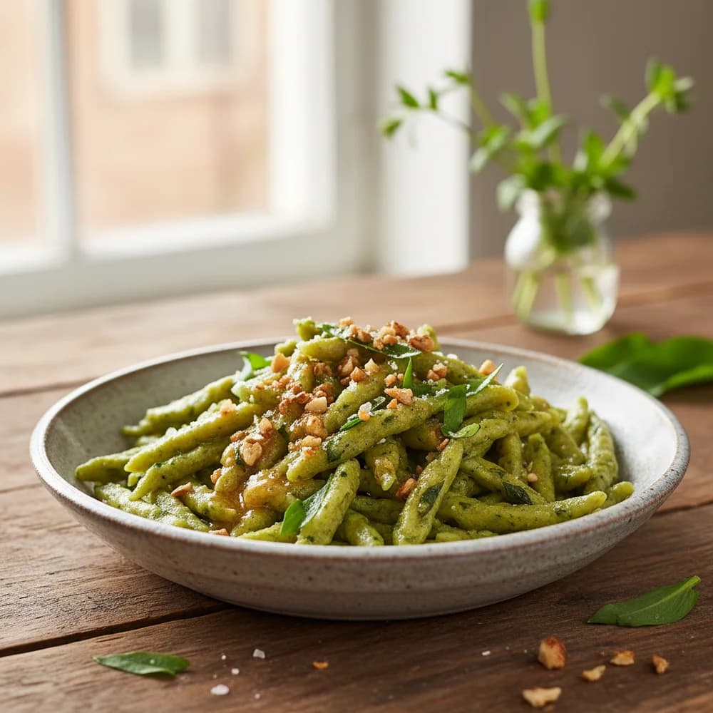 Aromatic Wild Garlic Spaetzle with Brown Butter