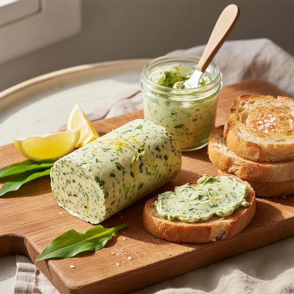 Aromatic Wild Garlic Butter with a Hint of Lemon