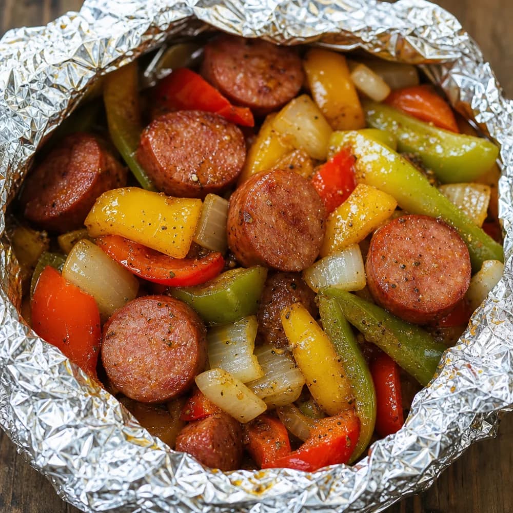 Campfire Sausage & Pepper Packs