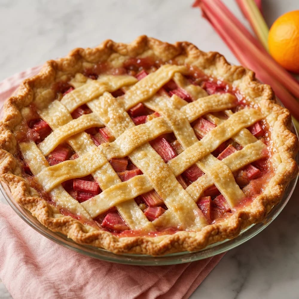Classic Rhubarb Pie with a Hint of Orange