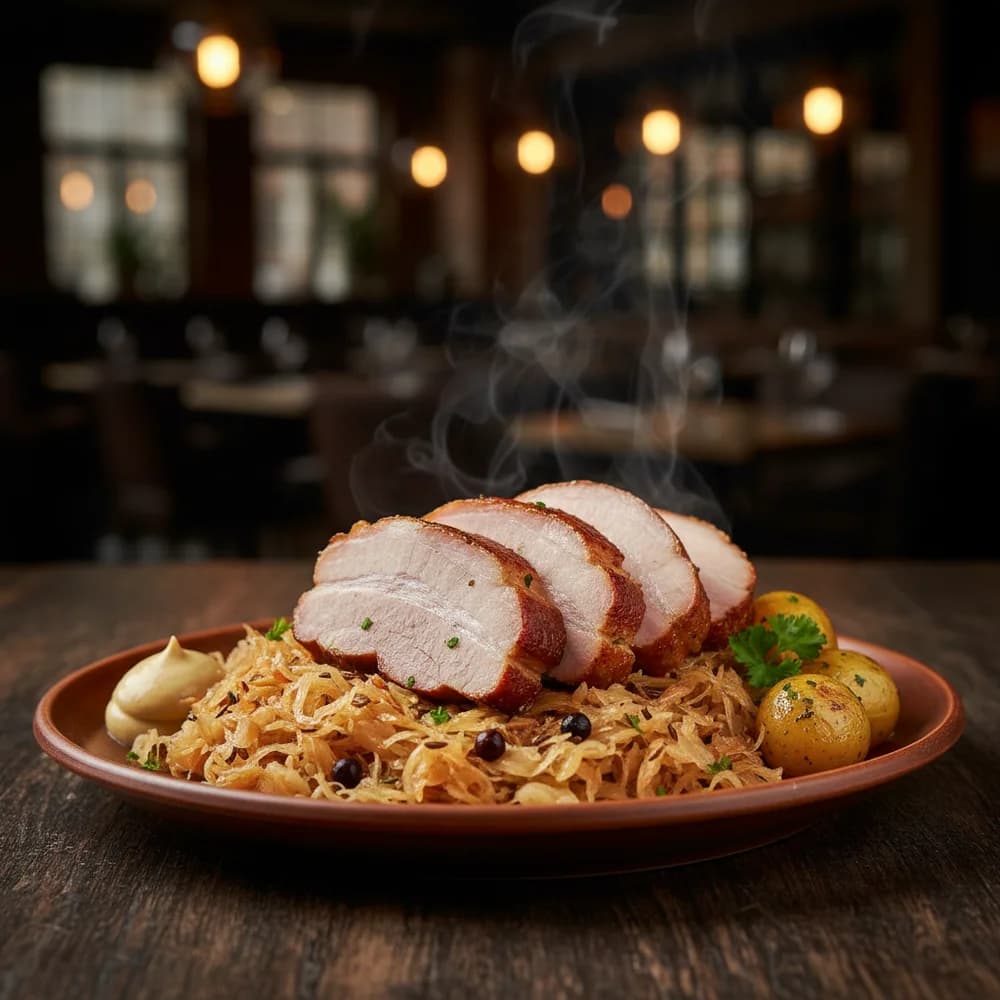 Hearty Smoked Pork Loin with Savory Sauerkraut