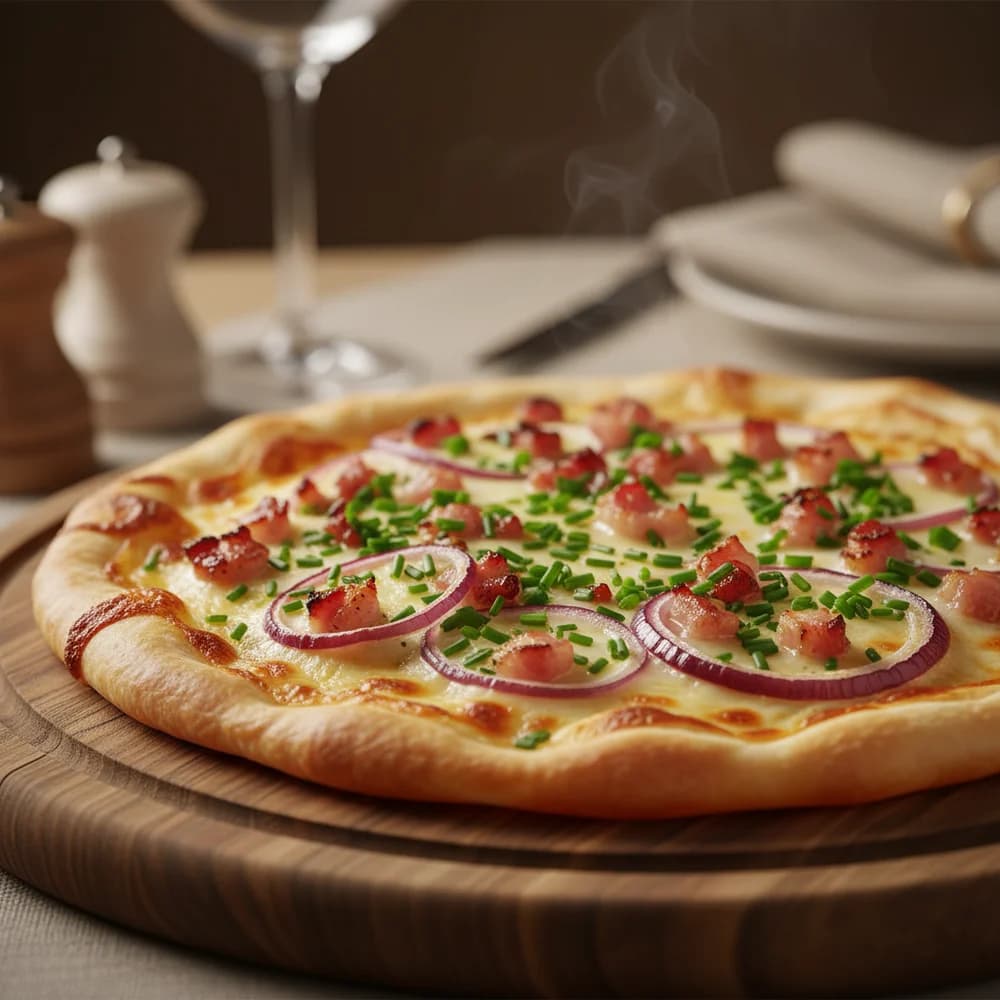 Classic Alsatian Tarte Flambée