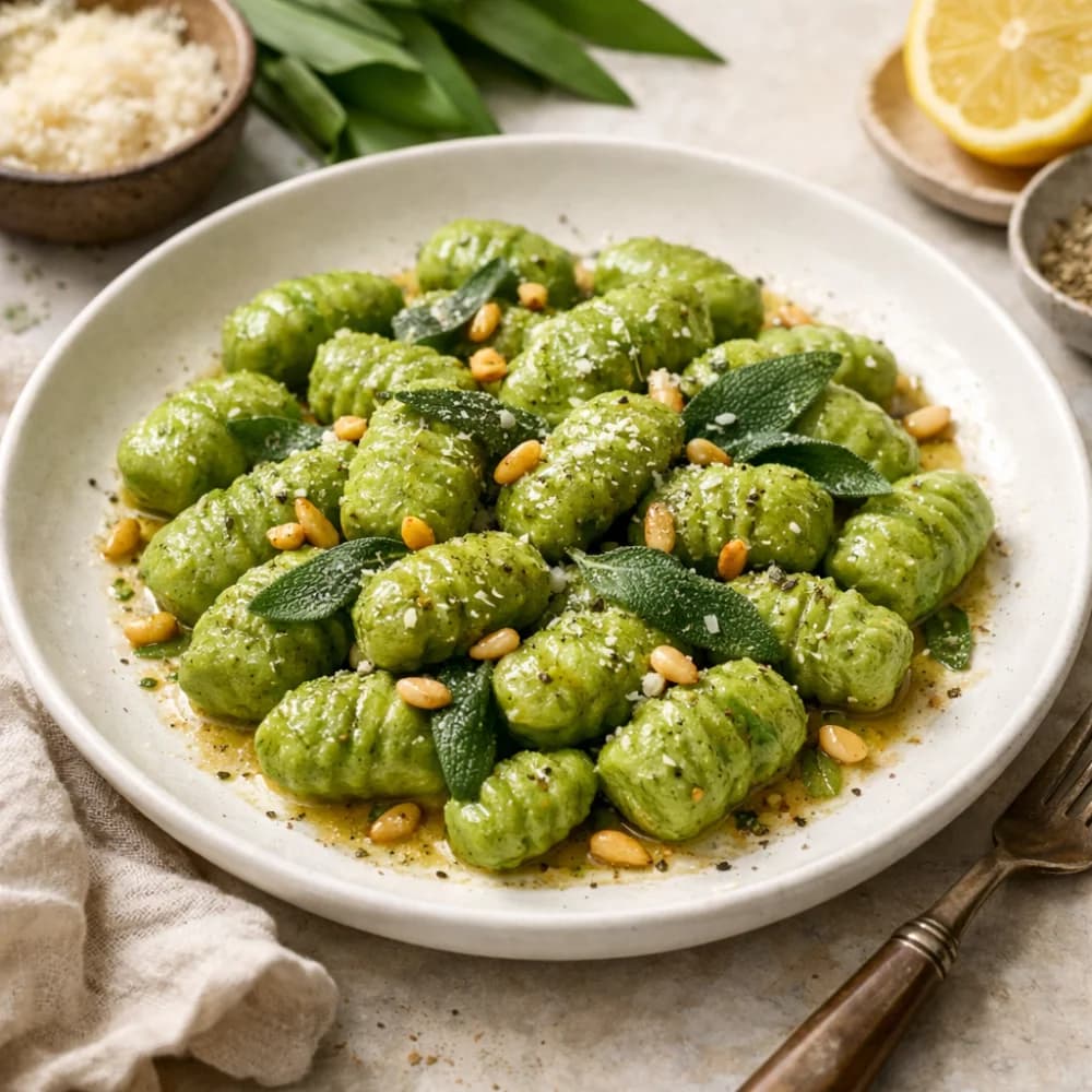 Spring Wild Garlic Gnocchi with Sage Butter