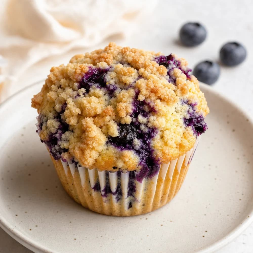 Heavenly Blueberry Crumble Muffins