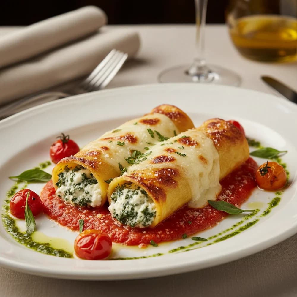 Hearty Baked Cannelloni with Creamy Ricotta-Spinach Filling