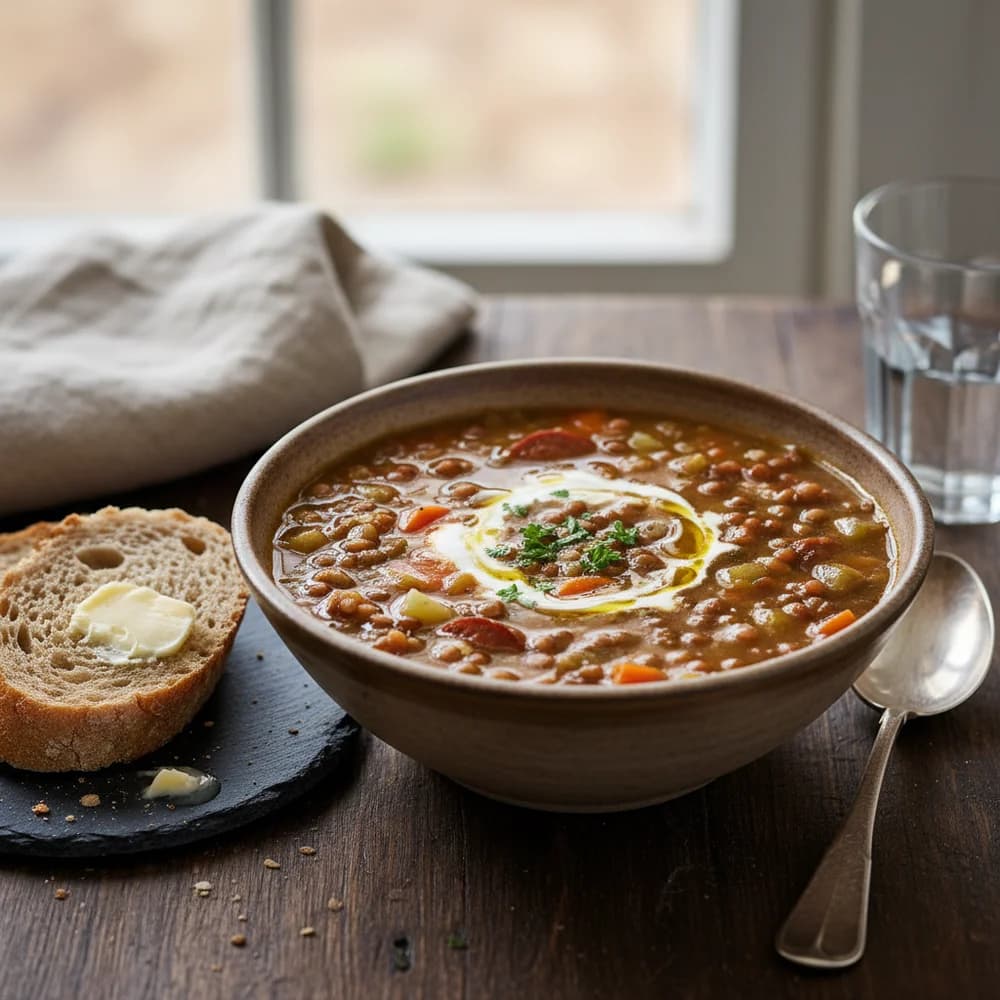 Hearty Lentil Soup, Grandma's Style