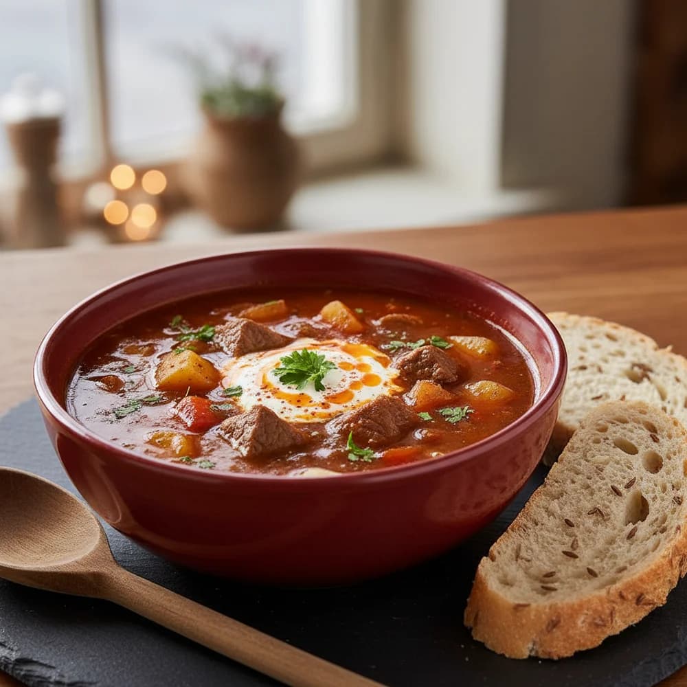 Hearty Goulash Soup, Grandma's Style