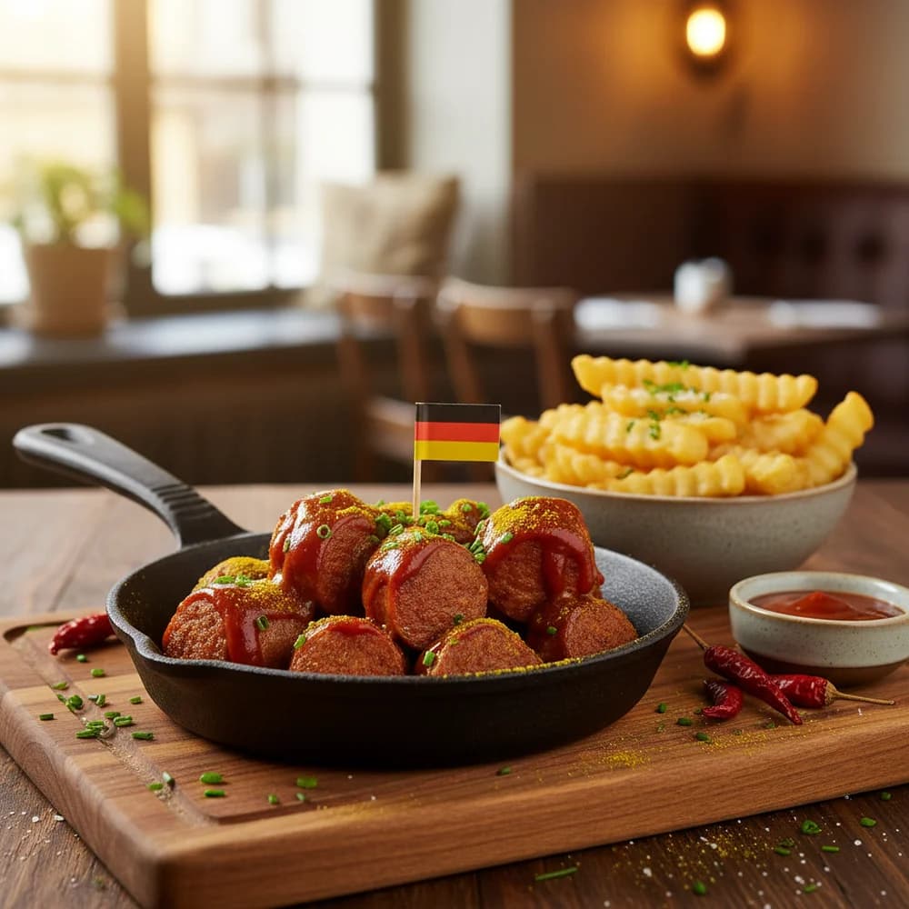 Crispy Air Fryer Currywurst with Homemade Sauce