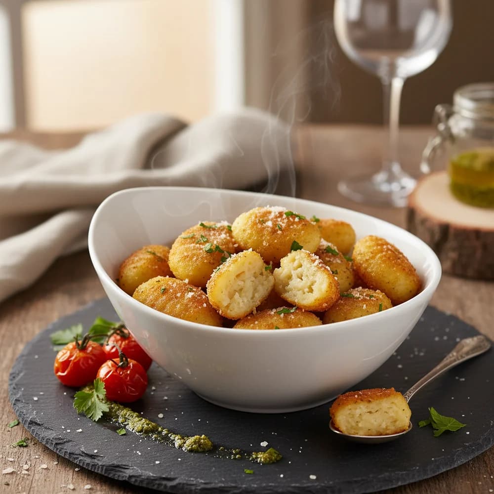Crispy Air Fryer Gnocchi with Zesty Tomato Sauce