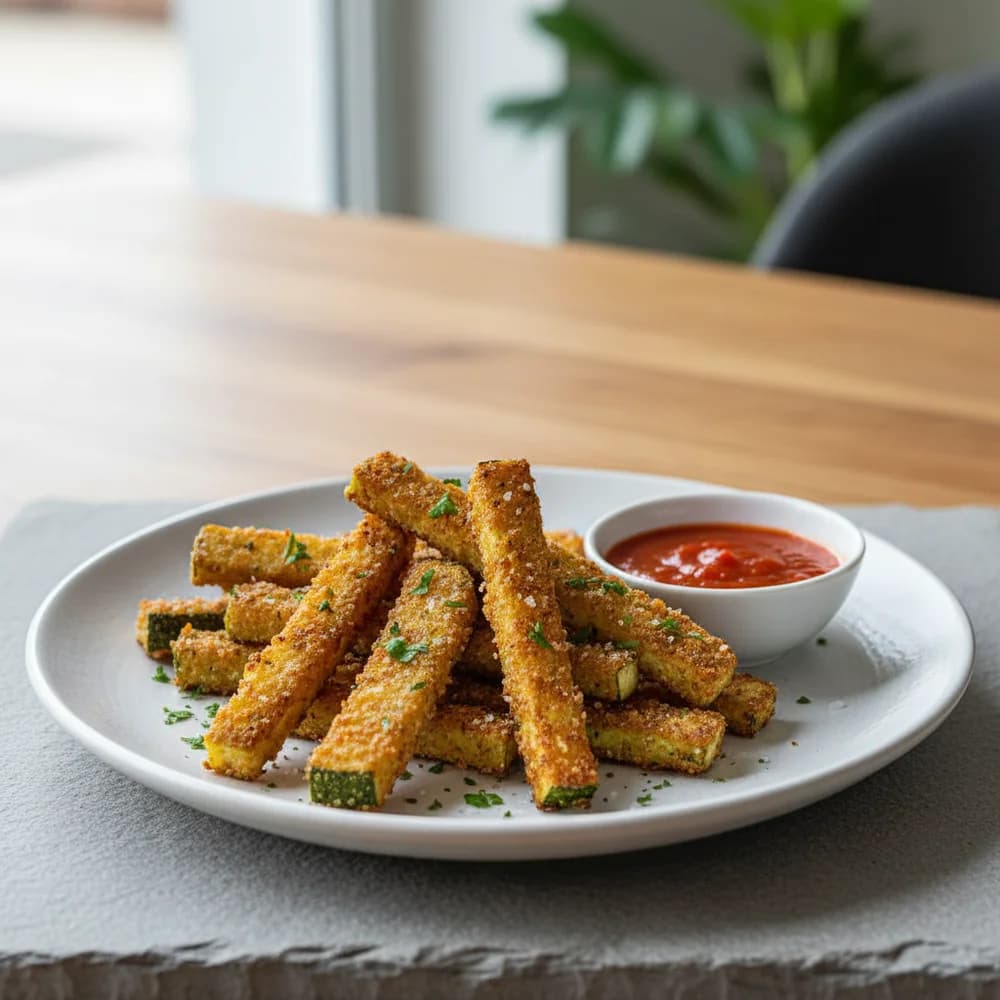 Crispy Air Fryer Zucchini Fries with Parmesan