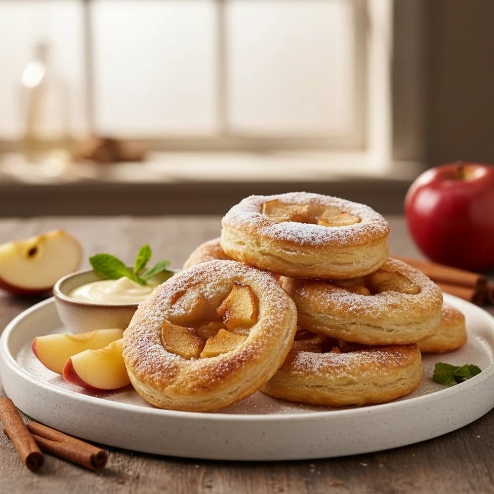 Crispy Air Fryer Apple Rings in Puff Pastry