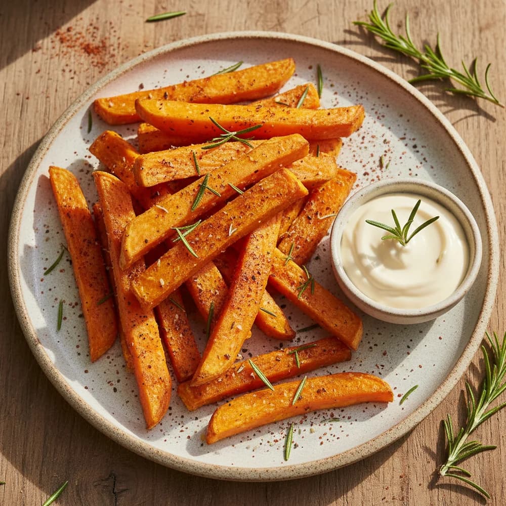 Crispy Air Fryer Sweet Potato Fries with Rosemary and Paprika