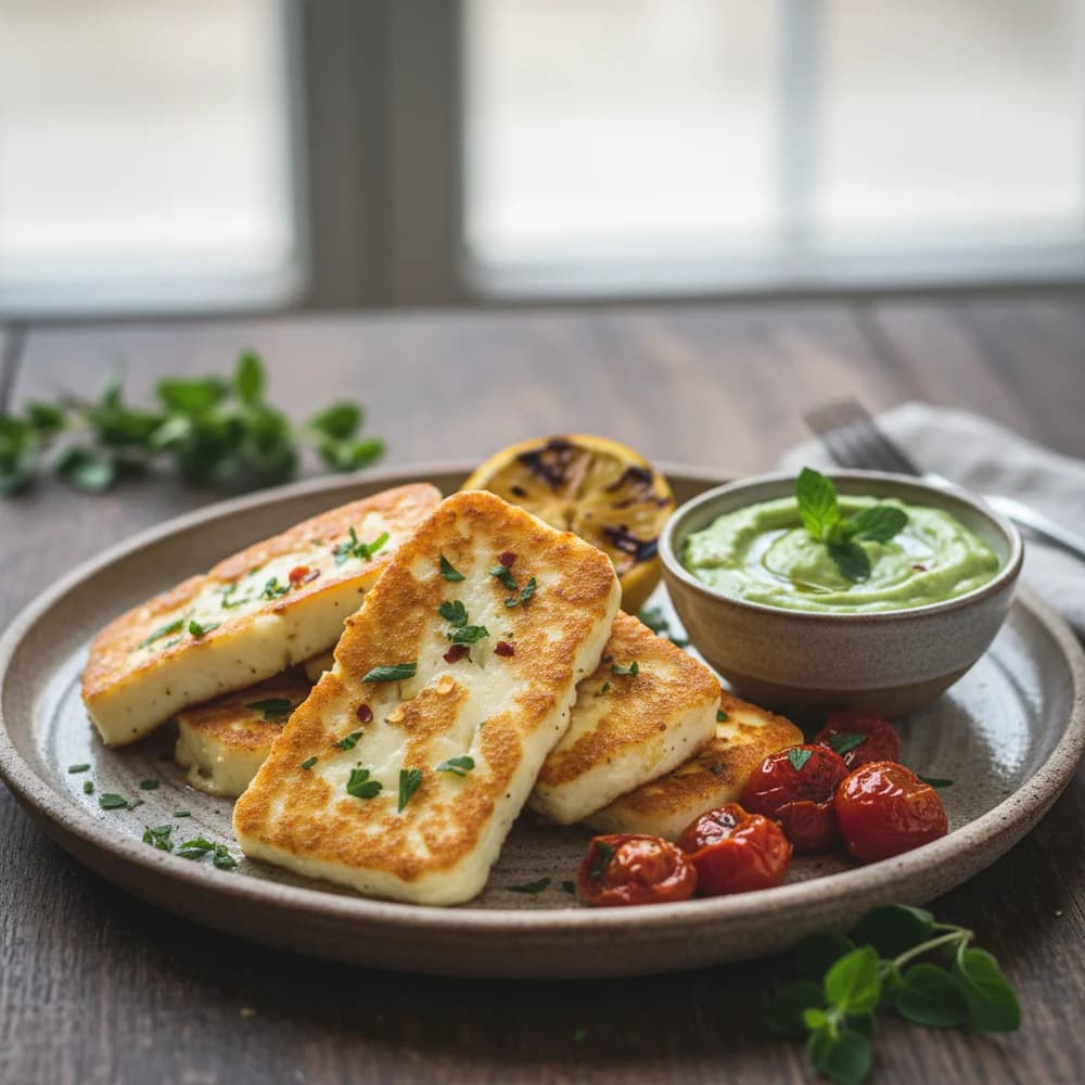 Crispy Air Fryer Halloumi with Herb-Lemon Marinade