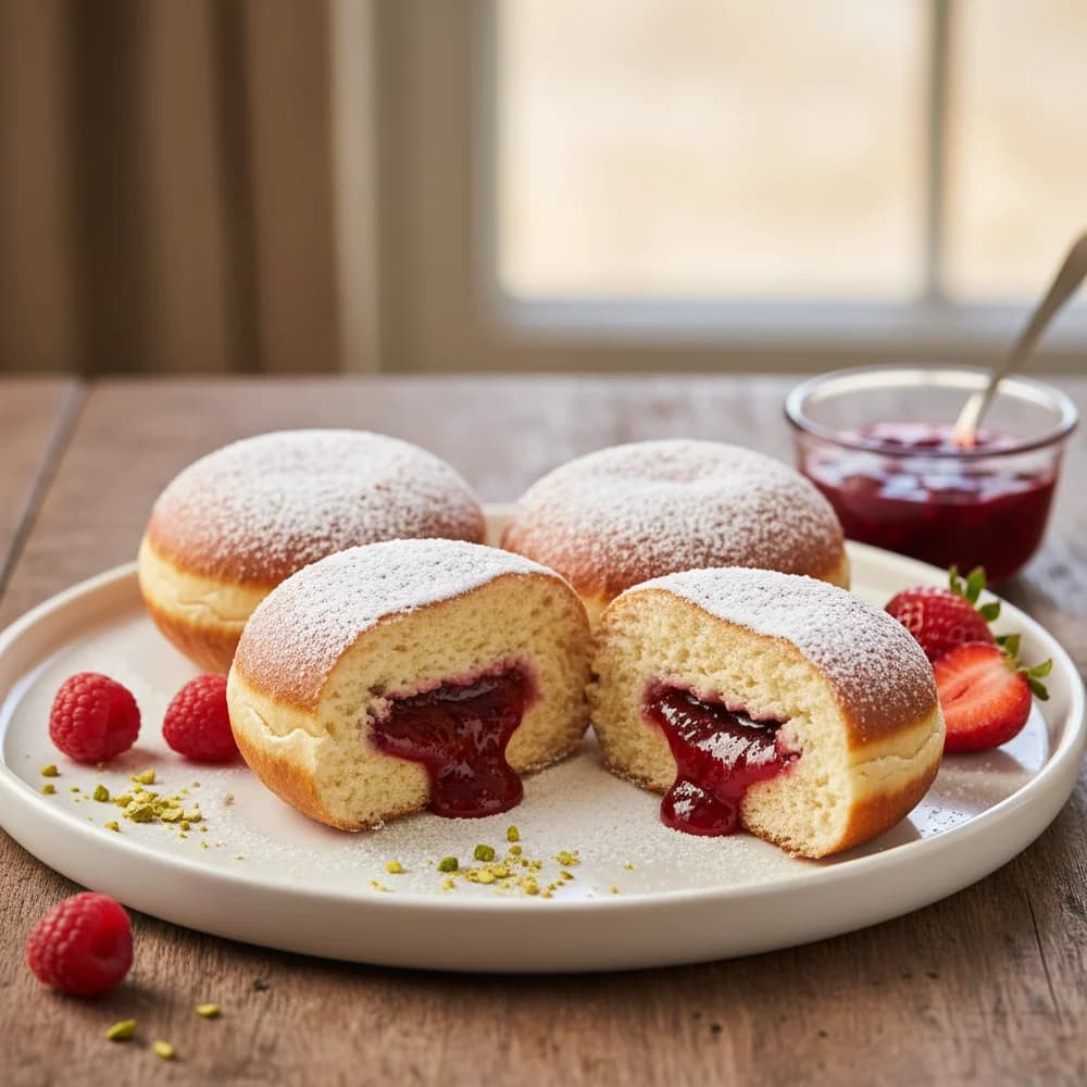 Light and Fluffy Air Fryer Berliner Doughnuts