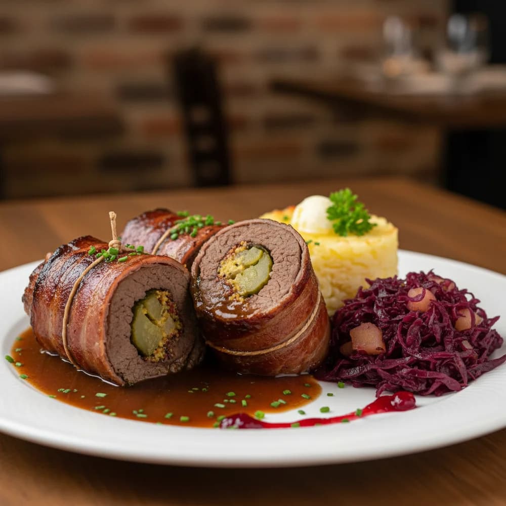 Grandma's Hearty Beef Roulades with Bacon and Pickles