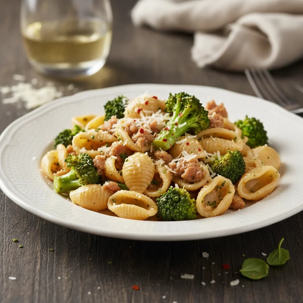 Orecchiette with Tender Broccoli and Garlic Chili Oil