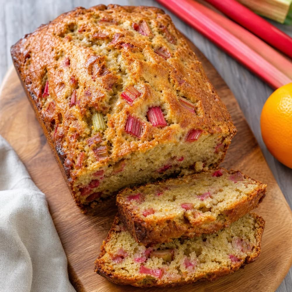 Rustic Rhubarb Bread with a Hint of Orange