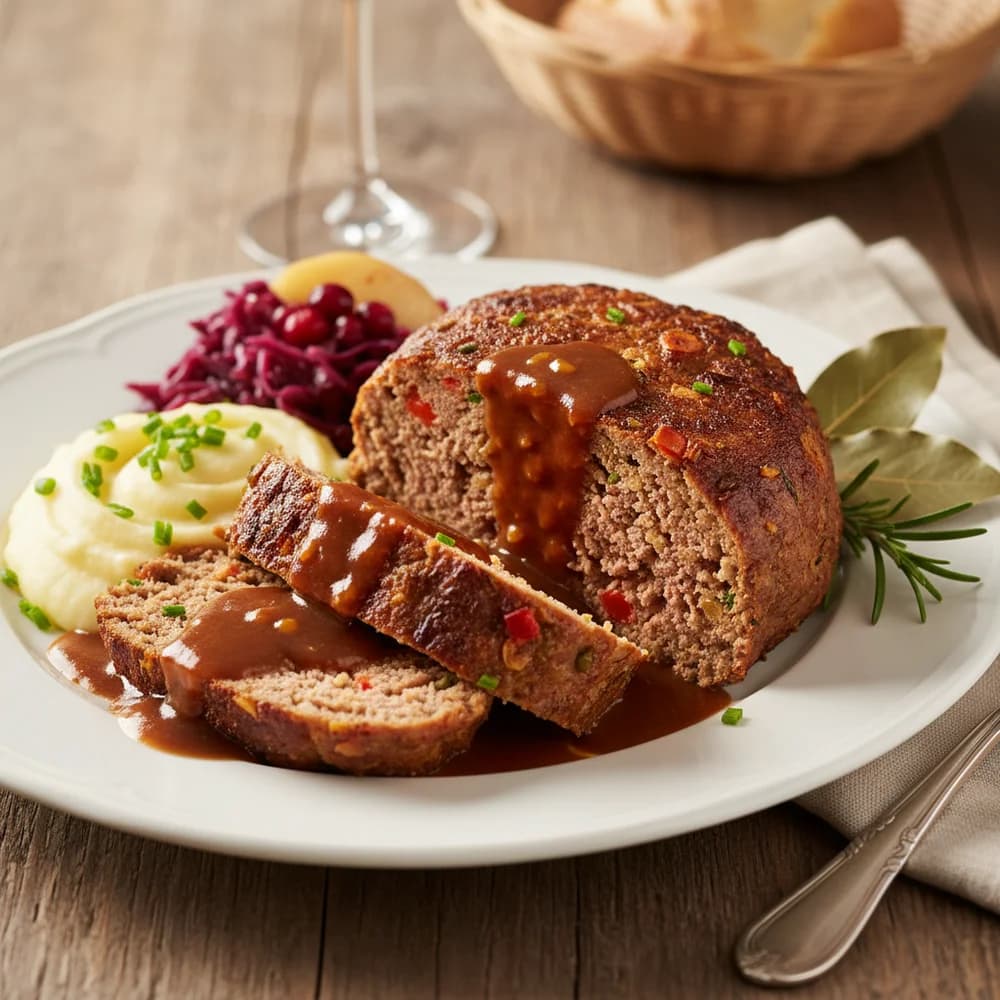 Juicy Meatloaf with Herb Mustard Glaze