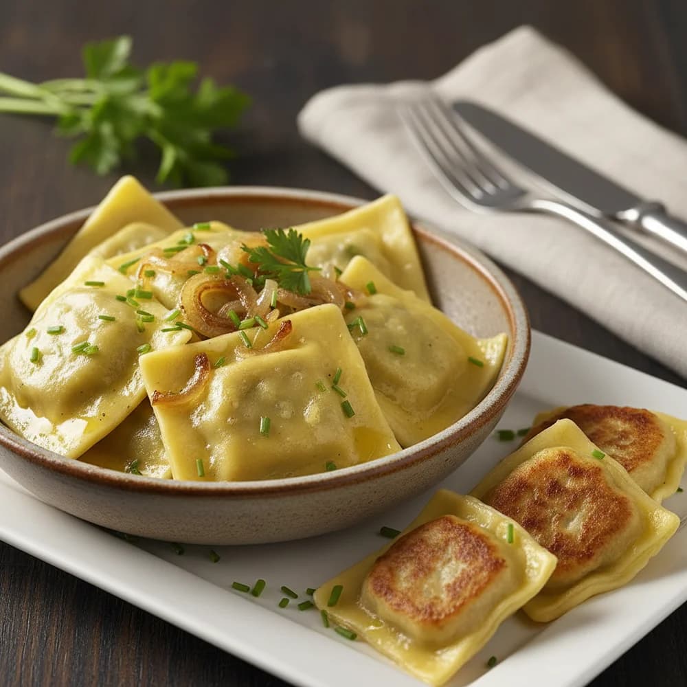 Swabian Maultaschen with Caramelized Onions