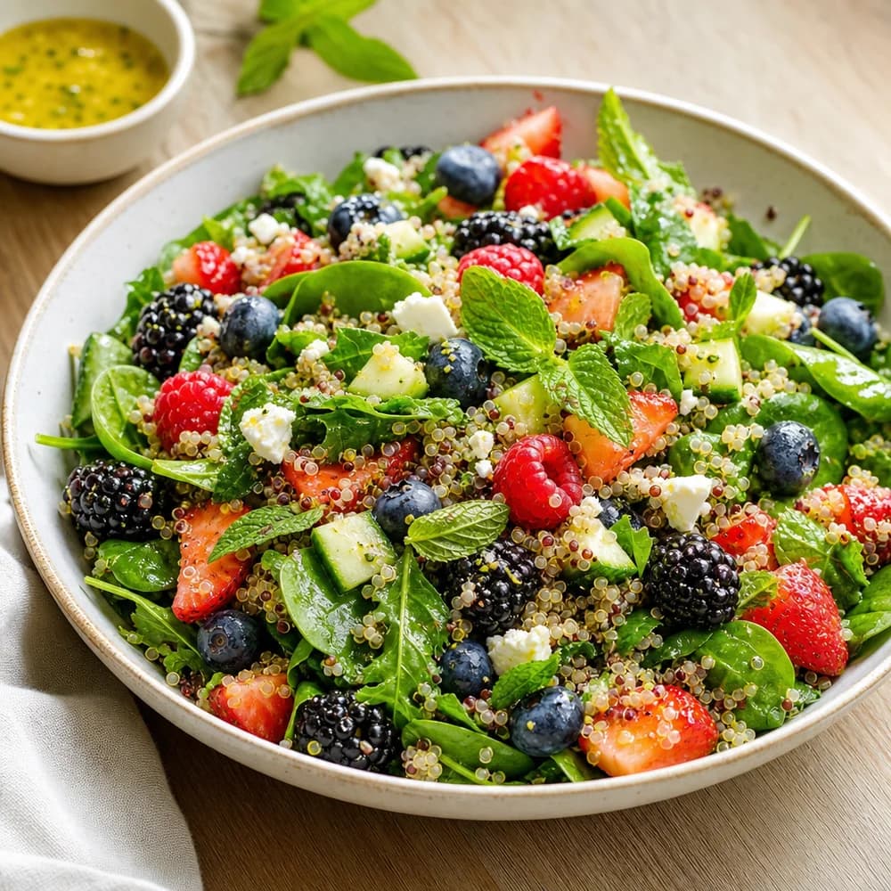 Summer Berry & Quinoa Salad with Lemon-Mint Dressing