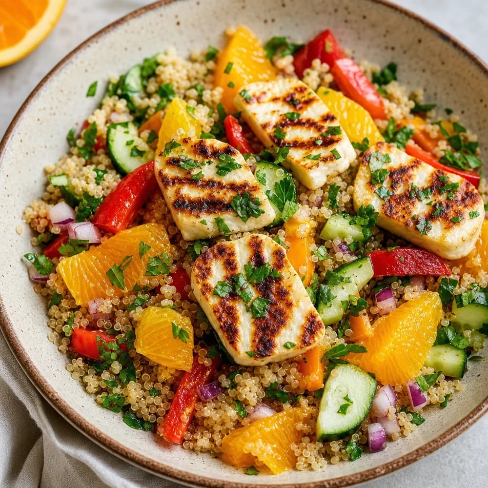 Sunshine Citrus Quinoa Salad with Halloumi