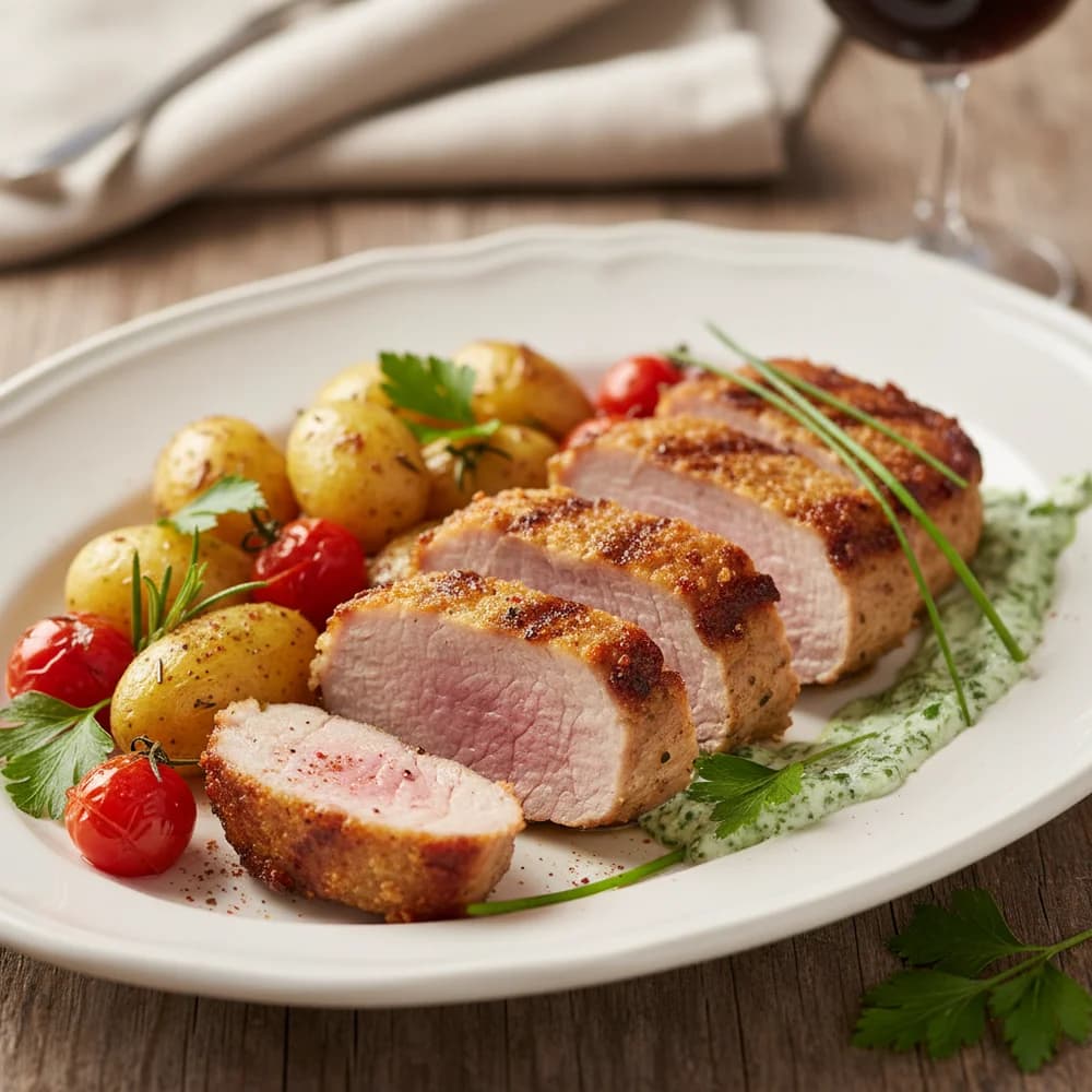 Tender Air Fryer Pork Tenderloin with Herb Crust